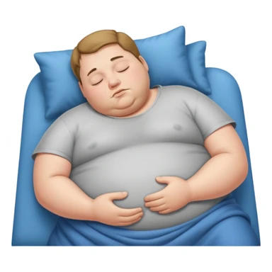 Obese man sleeping  sticker