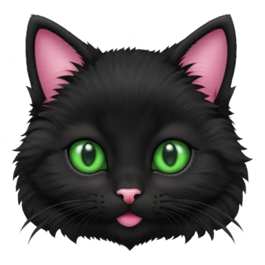 A photo-realistic digital illustration of a black kitten sticker