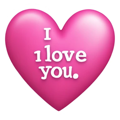 Pink heart that says I love you  sticker