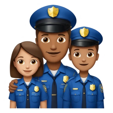 A proud dad who is proud of his children and is a police officer one of the kids is a 11 year old girl and a 9 year old boy sticker