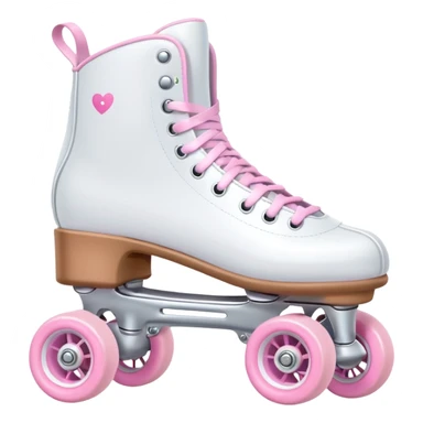 white roller skates with baby pink wheels sticker