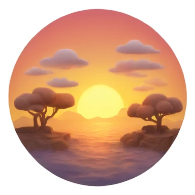 a whimsical sun set sticker