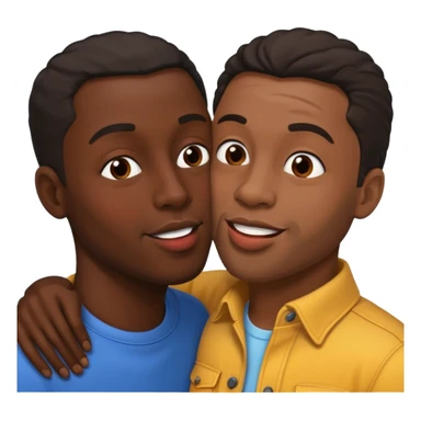 2 black guys kissing sticker