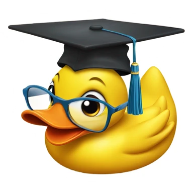 Yellow Rubber duck in a graduate hat sticker
