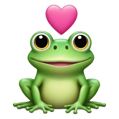 Frog with pink hearts sticker