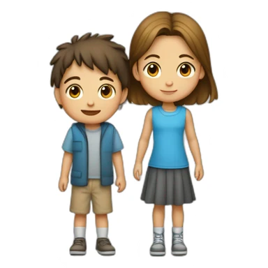 Un niño bajo y una niña alta sticker