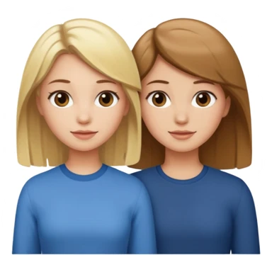 Blonde girl & brown hair friends  sticker