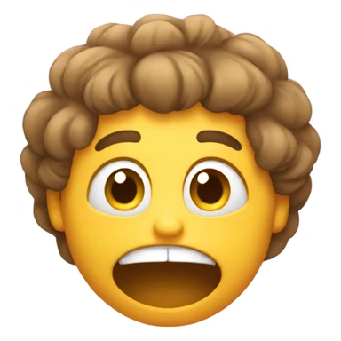 happy character frustrated with their hair sticker