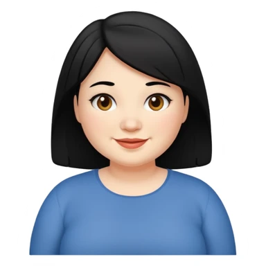 약간 통통한 여자 검은머리 sticker