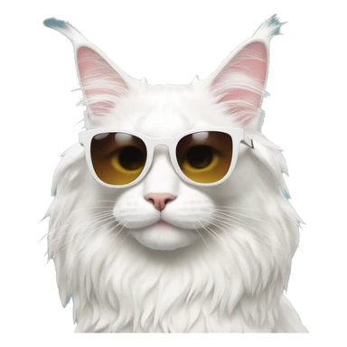 White maine coon with sunglasses sticker