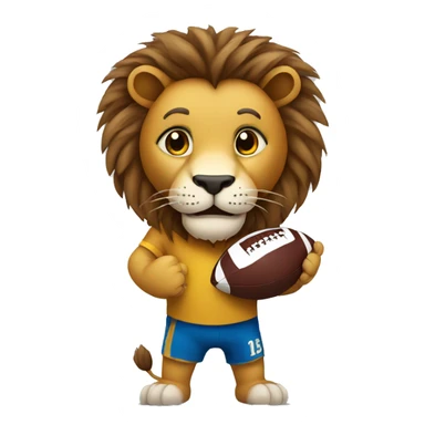 lion holding a football  sticker