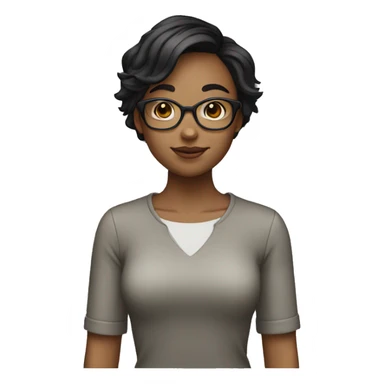 Girl with a glasses short hair sticker