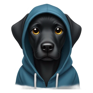 black dog wearing a hoodie sticker