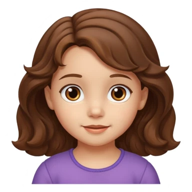 3yr old girl wavy/cyrly brown hair brown eyes sticker