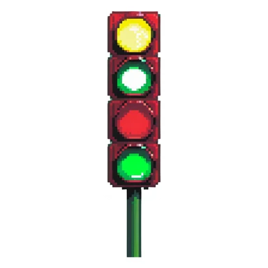 green stoplight traffic signal with bright green light sticker