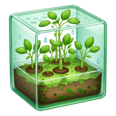 aromatic sprouts in a flat thin transparent box the base is almost invisible sticker