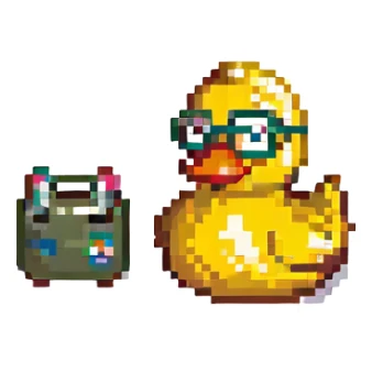 Rubber duck wearing tiny glasses sticker