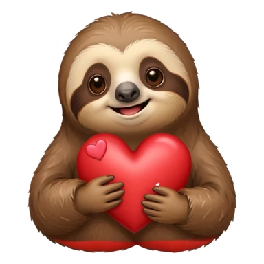 Sloth with heart sticker