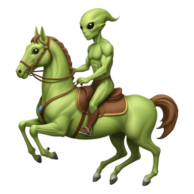 alien riding horse sticker