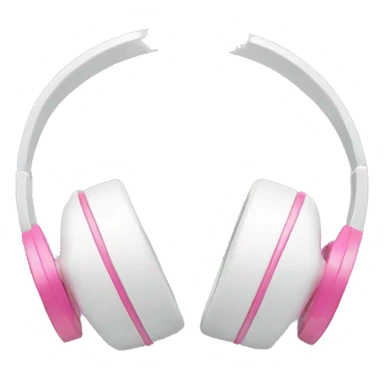 White headphones with pink bows  sticker