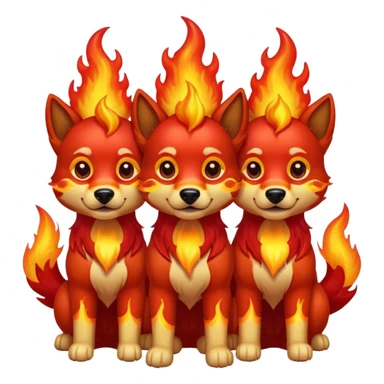 Perro de tres cabezas con fuego  sticker