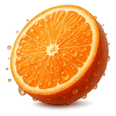 sparkling orange slice, no background sticker