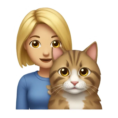 Girl and a cat  sticker