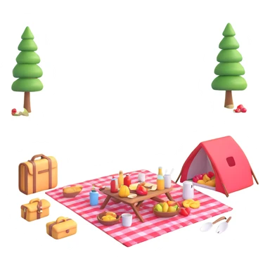 picnic by a peaceful lake sticker
