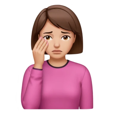 Woman with short brown hair and a pink shirt facepalming  sticker