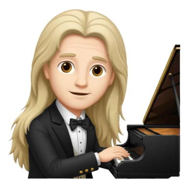 a long haired pianist sticker