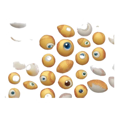 Eyeballs baseballs footballs hairballs  sticker