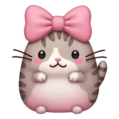 Pusheen cat hear red kawaii sticker