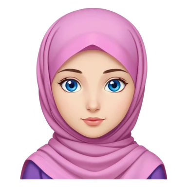 Turkish beautiful finish Konya girl blue eyes with pink crocus hijab and islamic dress sticker