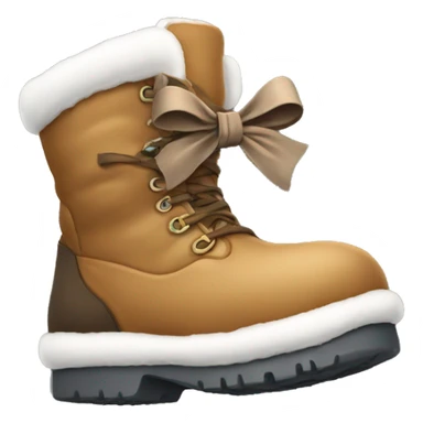 Winter boot with a bow on it sticker