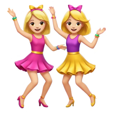 two girls dancing at a party, vibrant and joyful atmosphere sticker