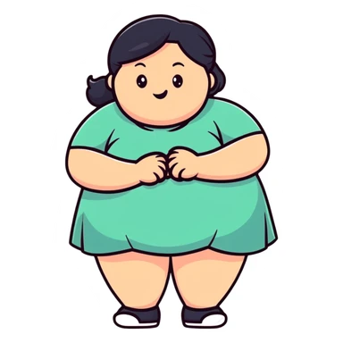 plus size girl with cute expression sticker