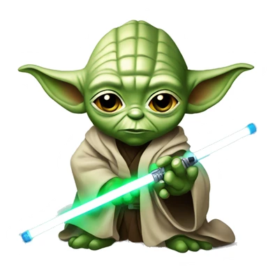 star wars Yoda using lightsaber sticker