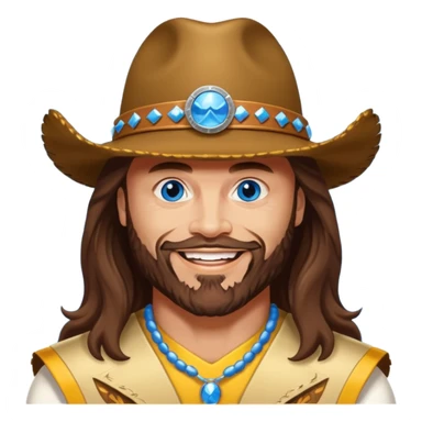 Randy Macho Man Savage with blue eyes, long brown hair sticker
