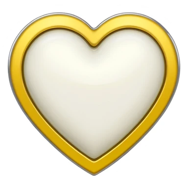 white heart with metallic yellow border sticker