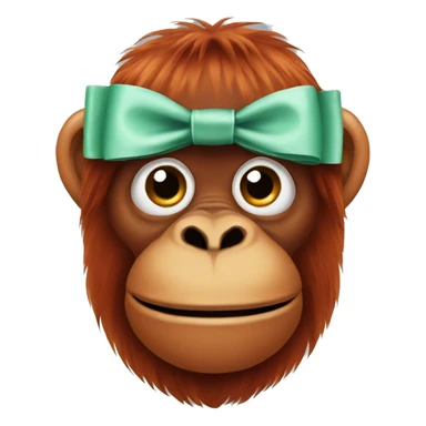 Orangutan wearing a bow sticker
