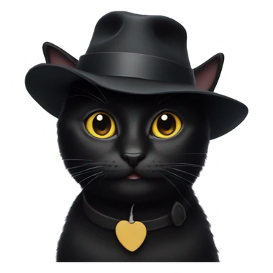 black cat with a little hat sticker