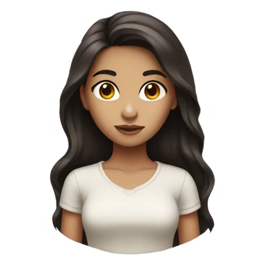 Girl with long dark brown hair and amber eyes sticker