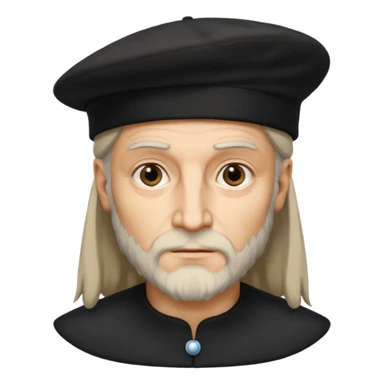 Leonardo da Vinci wear black berret hat sticker