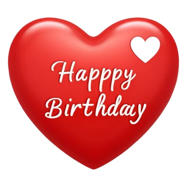 heart with write happy birthday sticker