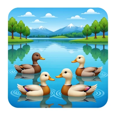 lake, ducks sticker