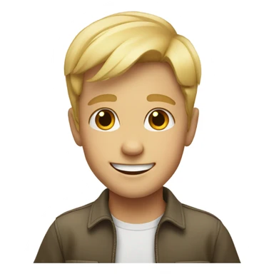 smiling blonde boy portrait sticker