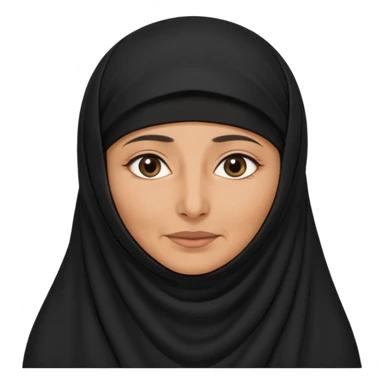 an old emirati women wearing traditional cloths covers her face with burg'a a;; the cloths and burqa'a are black no accessories sticker