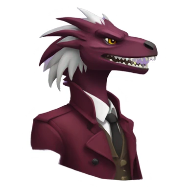 Maroon Edgy Badass Sergal-raptor sticker