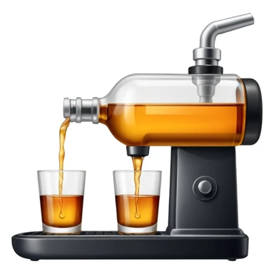 Envasado de botella de licor con boquilla de la maquina para llenado y sin logo en la botella sticker