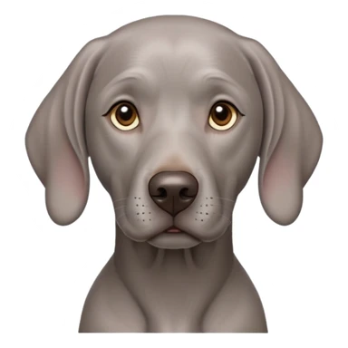 cinematic-noble-weimaraner-portrait-emoji,-poised-and-regal,-with-a-strong,-athletic-build-and-a-lustrous,-well-groomed-grey fur,-deep-set-soulful-brown-eyes,-simplified-yet-sharp-and-sophisticated-features,-highly-detailed, sticker